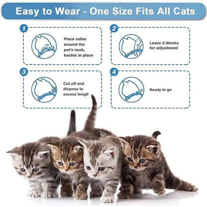 Sky Blue Safe Cat Calming Collar 1Pack/60Days Adjustable Anxiety Reduction Pheromone Lasting Natural Calm Pet Collar Boxed OPP Bag - Trendypet's Zone