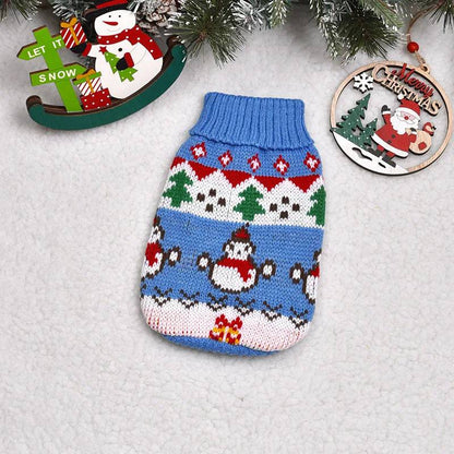 Sky Blue Warm Knitted Pet Dogs Cats Sweater Winter Clothes TRENDYPET'S ZONE