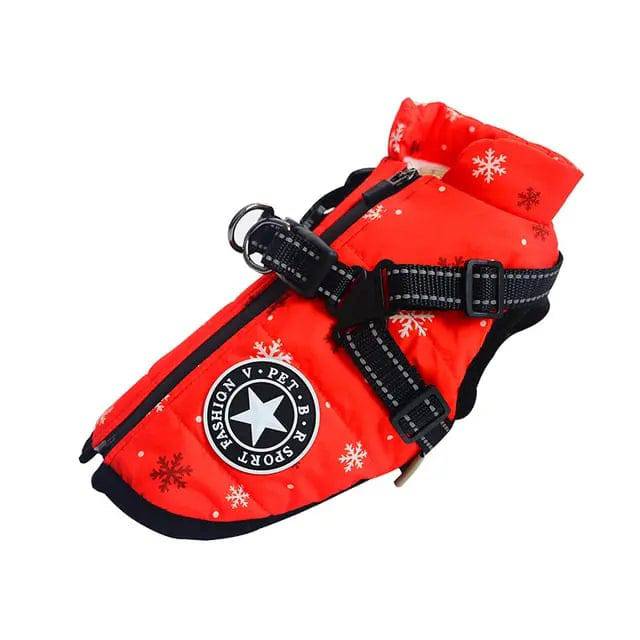 Snowflake Winter Pet Clothes For Small Large Dogs Warm Fleece Jacket Waterproof With Harness Clothing Puppy Costume TRENDYPET'S ZONE