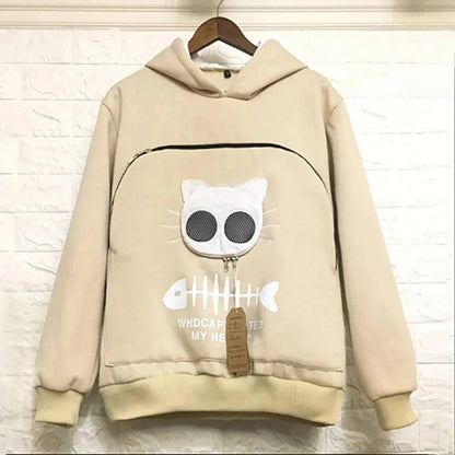 Soil Yellow Fish Print High Quality Sweatshirt Cat Dog Lovers Hoodies Kangaroo Pet Paw Ears Cuddle Pouch Pullovers TRENDYPET'S ZONE