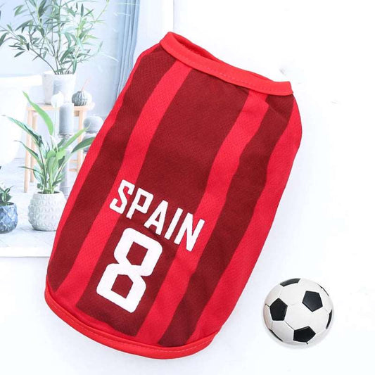 Spain Pet Clothes Dog Sport Jersey Clothes for Summer Apparel Basketball Clothing Puppy T-Shirts TRENDYPET'S ZONE