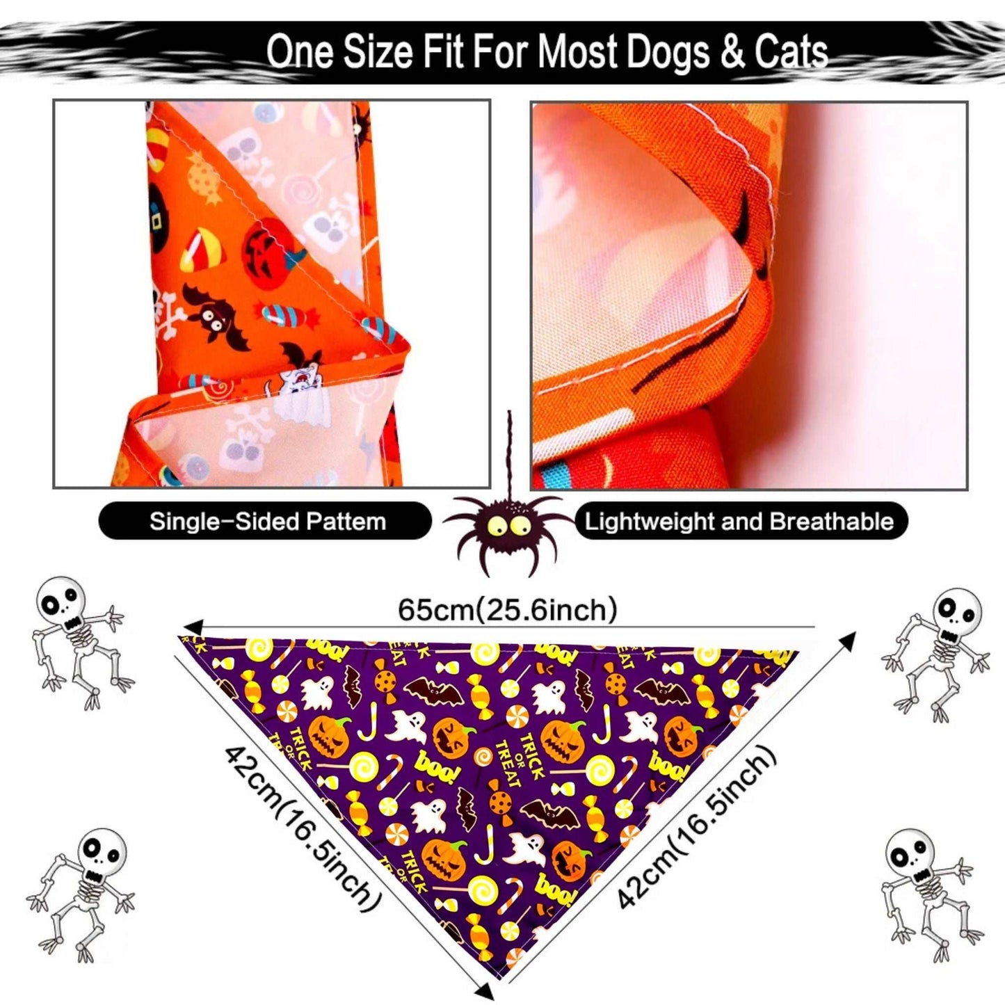 Spooky Pet Halloween Costume Scarf Pumpkin Bat Ghost Pattern TRENDYPET'S ZONE