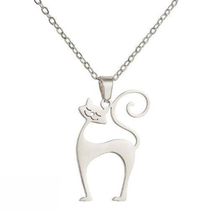 Steel Cat Necklace for Women Funny Animal Stainless Steel Pendant Jewelry - Trendypet's Zone