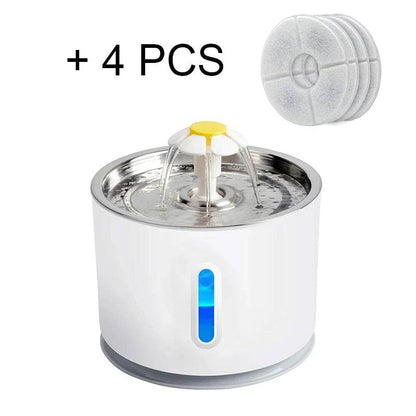 Steel Cat Water Fountain Dog Drink Bowl Active Carbon Filter Automatic Pet Drinking Electric Dispenser Bowls USB Powered - Trendypet's Zone