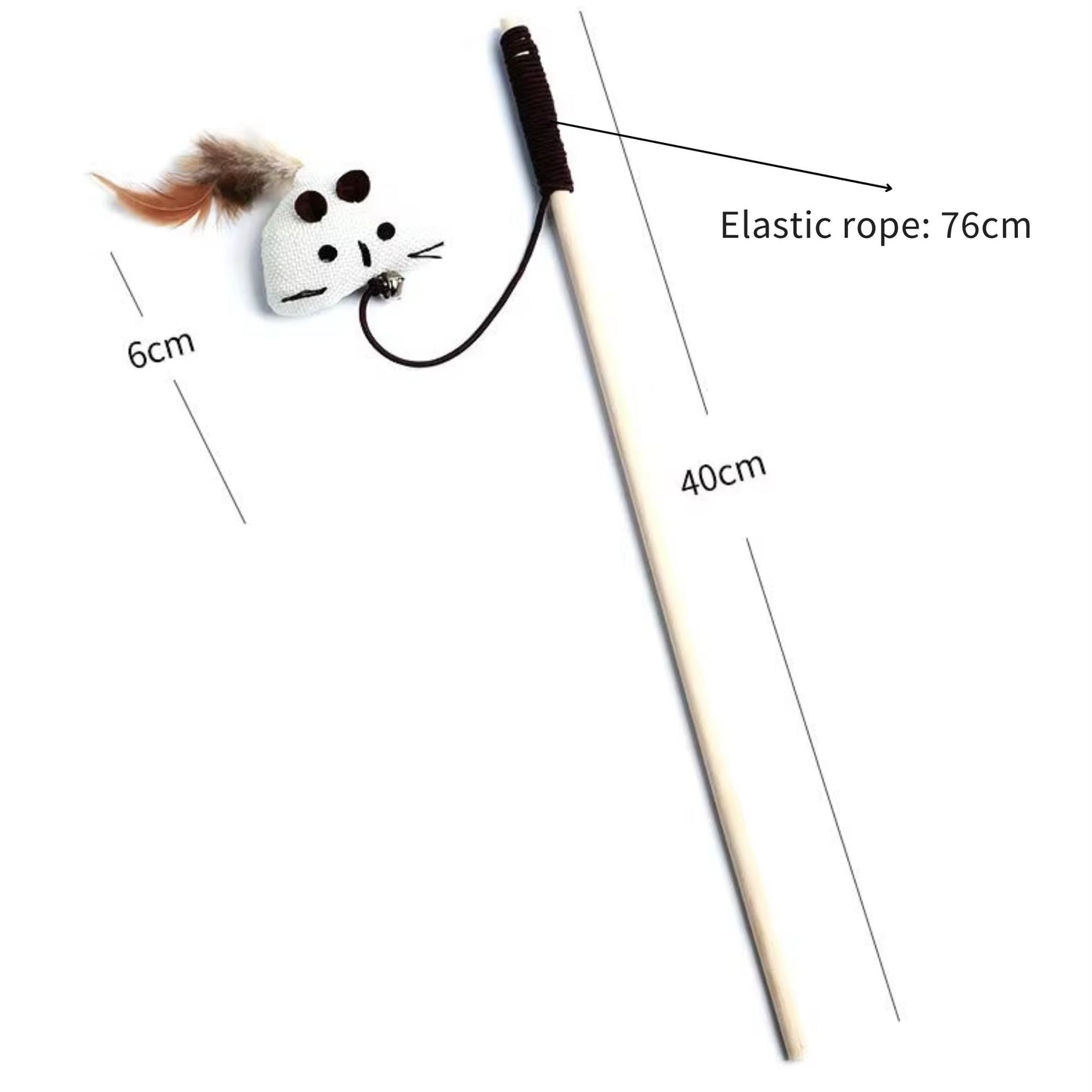 Triangle Cat Teaser Feather Toys Kitten Funny Rod Wand Toys Wood Pet Toys Interactive Stick TRENDYPET'S ZONE