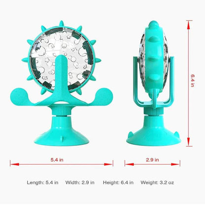 Turquoise Interactive Treat Leaking Toy For Cat Dog Feeder Dispenser Puppy Rotating Wheel Improve IQ Kitten Accessories TRENDYPET'S ZONE