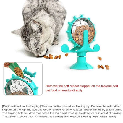 Turquoise Interactive Treat Leaking Toy For Cat Dog Feeder Dispenser Puppy Rotating Wheel Improve IQ Kitten Accessories TRENDYPET'S ZONE