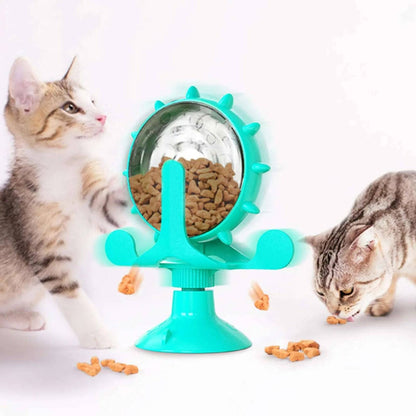 Turquoise Interactive Treat Leaking Toy For Cat Dog Feeder Dispenser Puppy Rotating Wheel Improve IQ Kitten Accessories TRENDYPET'S ZONE