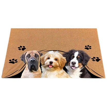 We Hope You Brought Wine And Dog Treats Custom Doormat Personalized gifts Text Name Pet Dog Photo indoor/outdoor Rug Door mat TRENDYPET'S ZONE