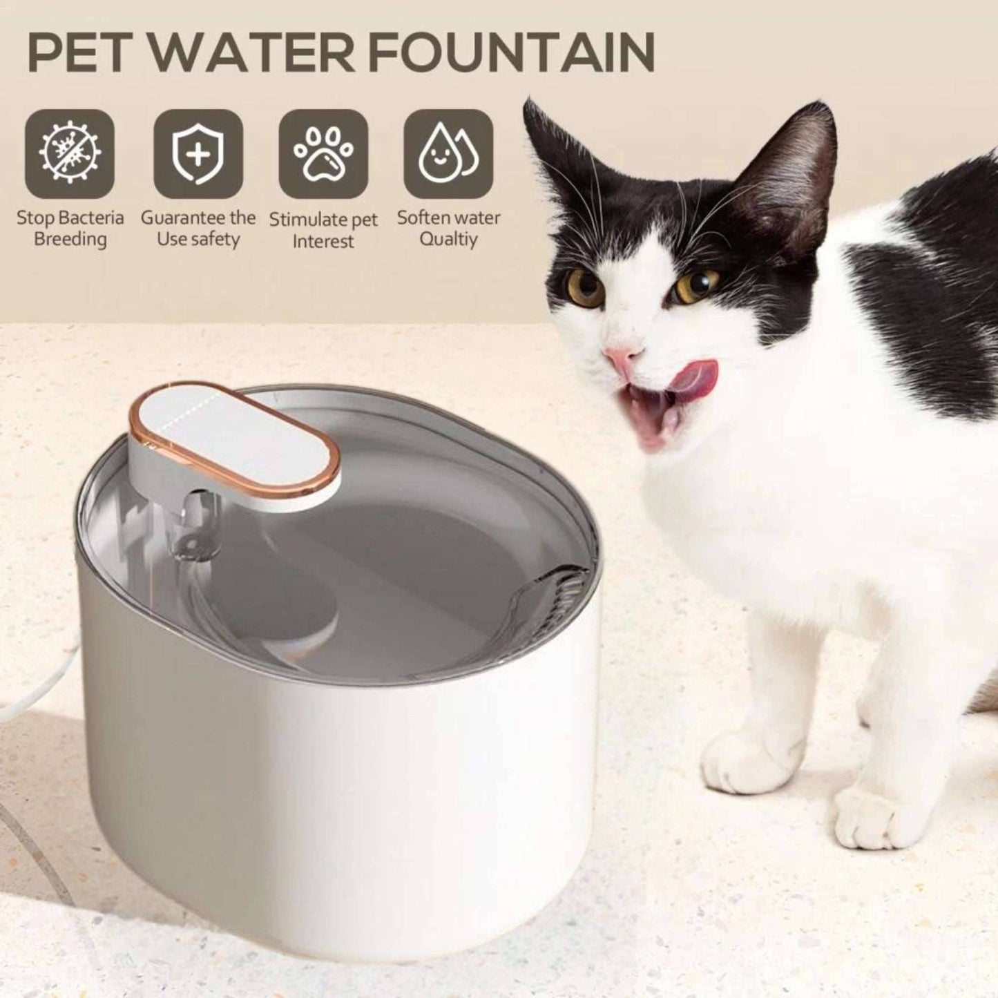 White 3L Pet Automatic Water Fountain With LED Light Ultra Silent Cat Drinking Water Fountain USB Kitten Electric Mute Pet Water Feeder - Trendypet's Zone