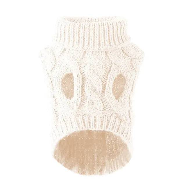 White Dog Cat Sweaters for Winter Warm Clothes Turtleneck Knitted Vest Coat TRENDYPET'S ZONE