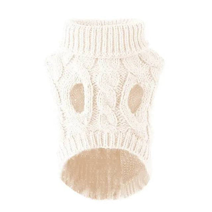 White Dog Cat Sweaters for Winter Warm Clothes Turtleneck Knitted Vest Coat TRENDYPET'S ZONE