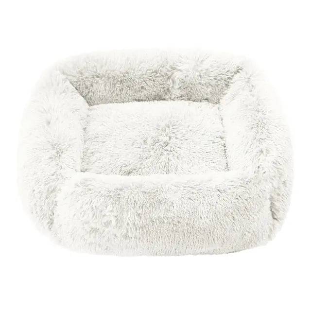 White Fluffy Dog Sofa Bed Square Pet Beds Cat Mat Plush Dogs House Indoor Winter Warm Pet Sleeping Kennel For Small Medium Large Dogs TRENDYPET'S ZONE