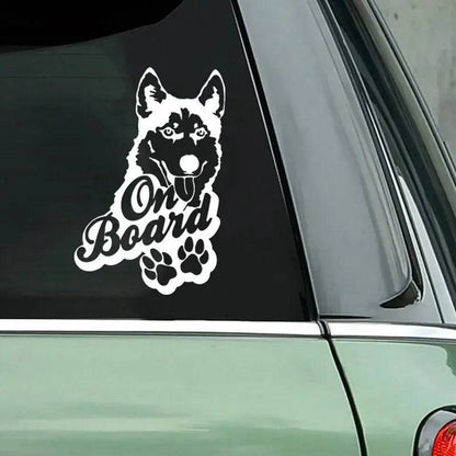 White Husky on board funny car sticker vinyl decal car auto stickers for bumper rear window TRENDYPET'S ZONE