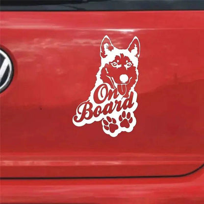 White Husky on board funny car sticker vinyl decal car auto stickers for bumper rear window TRENDYPET'S ZONE