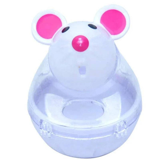 White Mouse Tumbler Leak Food Feeder Pet Puzzle Cartoon Cats Toy Leakage Ball Kitten Interactive Toys Slow Feeding Pet Supplies TRENDYPET'S ZONE