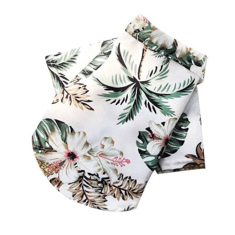 White Pet Hawaiian Beach Style T-Shirts Thin Breathable Summer Clothes for Small Dog Puppy Pet Cat Kitten Vest TRENDYPET'S ZONE