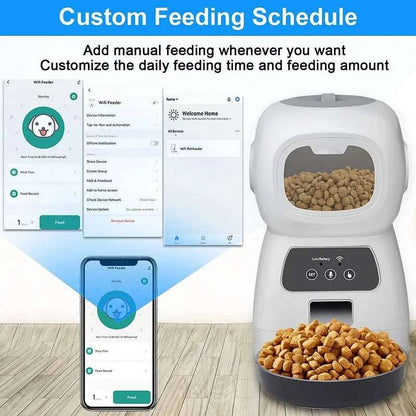 Wifi 3.5L Robot Smart Automatic Pet Food Dispenser For Dog Cat Bowl Timer Water Dispenser Auto Sensor - Trendypet's Zone