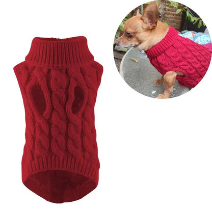 Wine Red Winter Pet Sweaters Turtleneck Knitted Vest Coat TRENDYPET'S ZONE