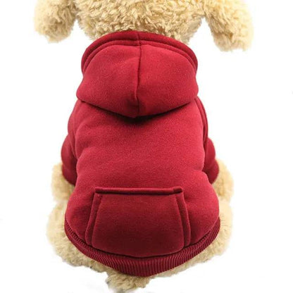 Wine Red Pet Dog Hoodie Coat Soft Fleece Warm Puppy TRENDYPET'S ZONE