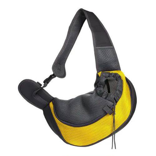 Yellow Carrier Outdoor Travel Dog Puppy Cat Kitten Shoulder Bag Mesh Oxford Single Comfort Sling Handbag Tote Pouch - Trendypet's Zone