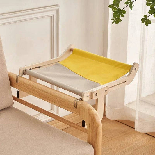 Yellow Cat Hammock Hanging Bed Shelf for Cats Perch Wooden Insert Kallax Shelves TRENDYPET'S ZONE