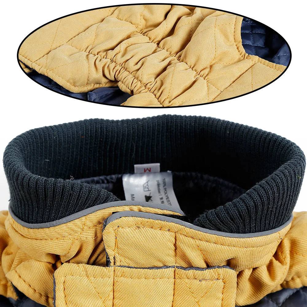 Yellow Cozy Quilted Dog Coat Warm Jacket Retro Thick Vest TRENDYPET'S ZONE