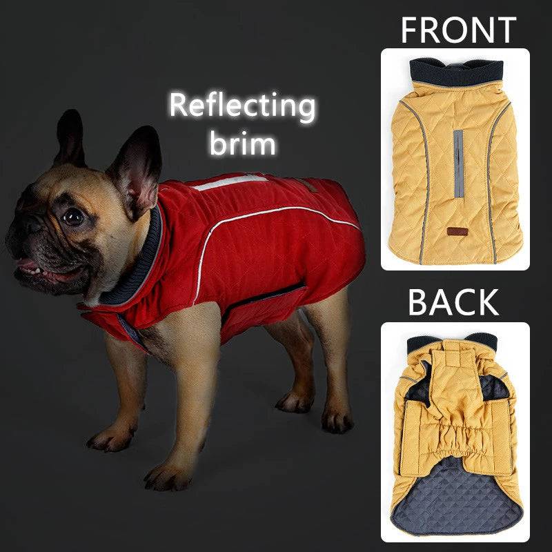 Yellow Cozy Quilted Dog Coat Warm Jacket Retro Thick Vest TRENDYPET'S ZONE