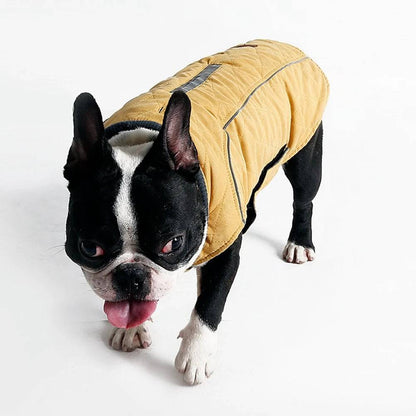 Yellow Cozy Quilted Dog Coat Warm Jacket Retro Thick Vest TRENDYPET'S ZONE