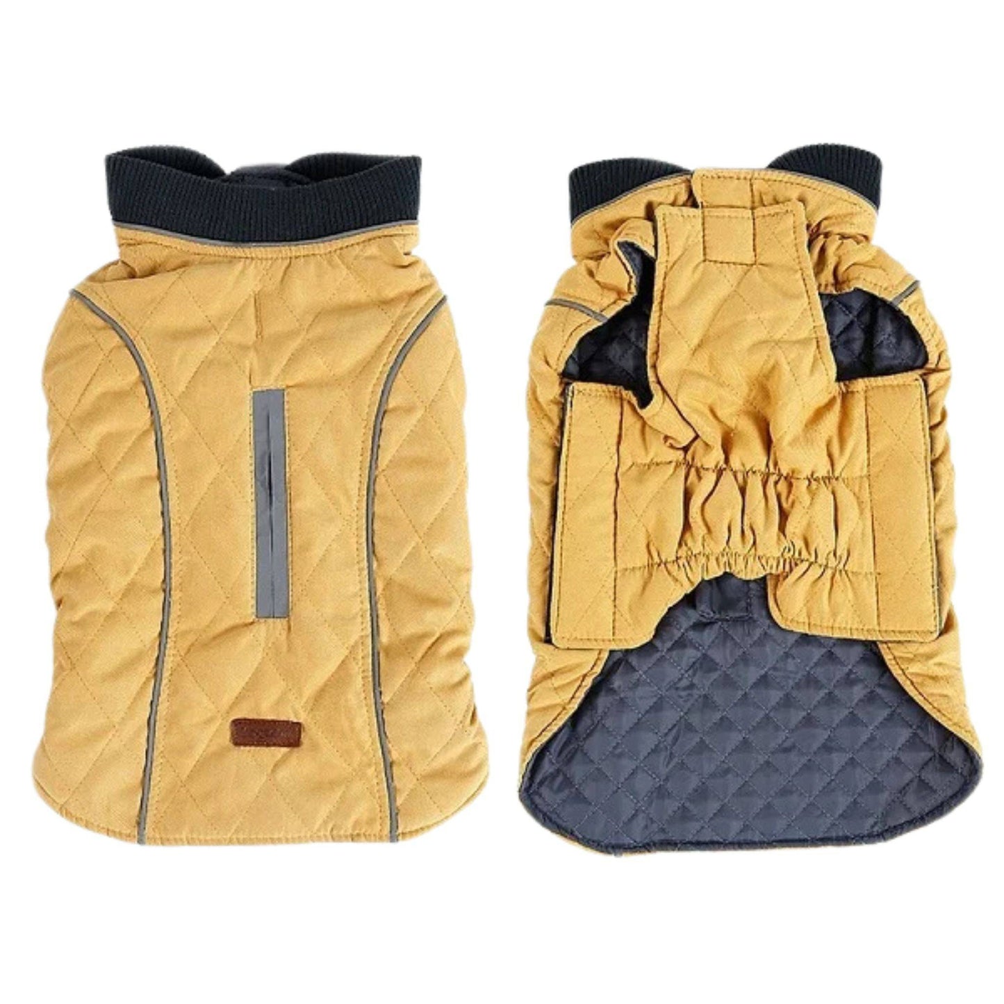 Yellow Cozy Quilted Dog Coat Warm Jacket Retro Thick Vest TRENDYPET'S ZONE