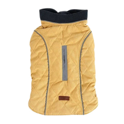 Yellow Cozy Quilted Dog Coat Warm Jacket Retro Thick Vest TRENDYPET'S ZONE