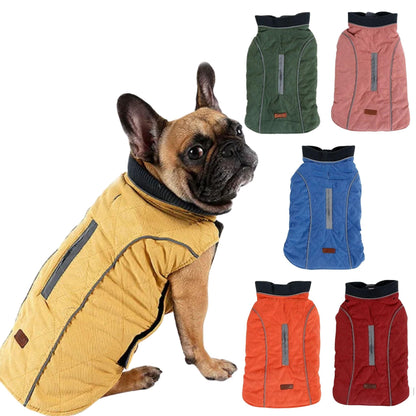 Yellow Cozy Quilted Dog Coat Warm Jacket Retro Thick Vest TRENDYPET'S ZONE