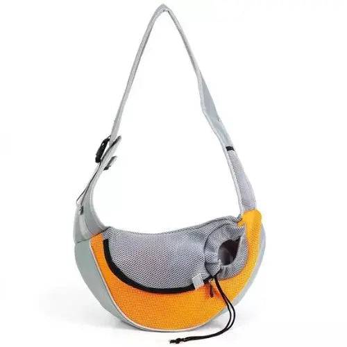 Yellow Light Grey Pet Puppy Carrier Outdoor Travel Dog Shoulder Bag Mesh Oxford Single Comfort Sling Handbag Tote Pouch TRENDYPET'S ZONE