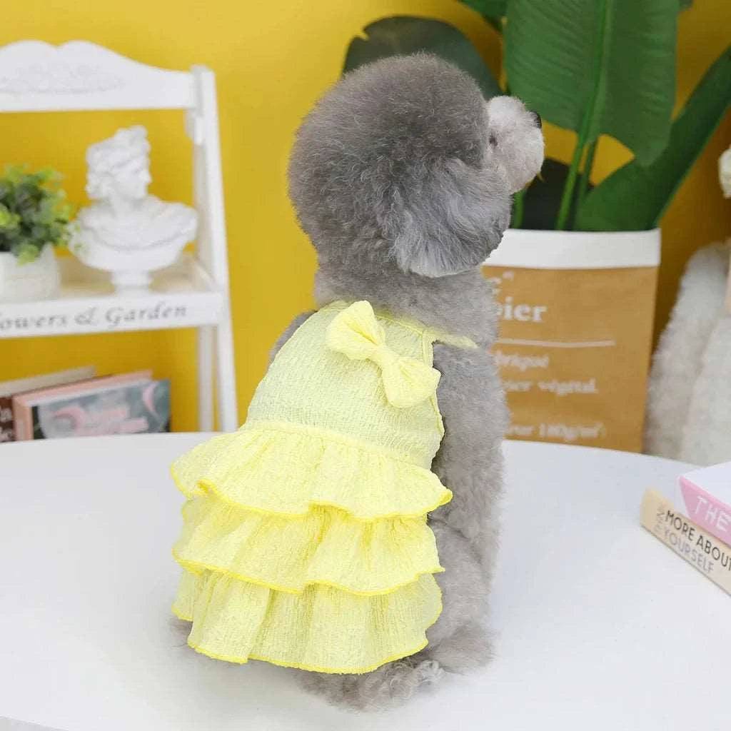 Yellow Pet Clothes Summer Thin Style Dog Dress Skirt Small Clothing Puppy Dress Doggy Costume TRENDYPET'S ZONE