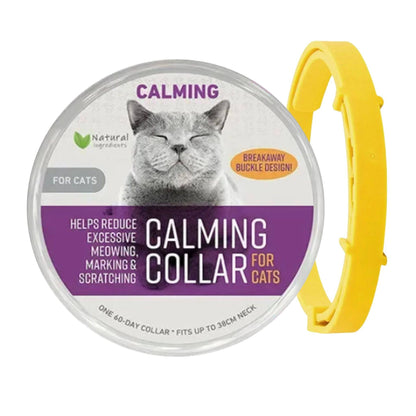 Yellow Safe Cat Calming Collar 1Pack/60Days Adjustable Anxiety Reduction Pheromone Lasting Natural Calm Pet Collar Boxed OPP Bag - Trendypet's Zone