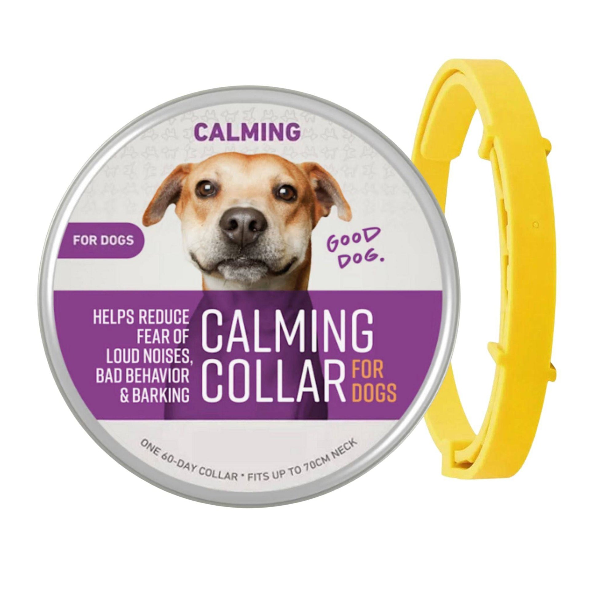 Yellow Safe Dog Calming Collar 1Pack/60Days Adjustable Anxiety Reduction Pheromone Lasting Natural Calm Pet Collar Boxed OPP Bag - Trendypet's Zone