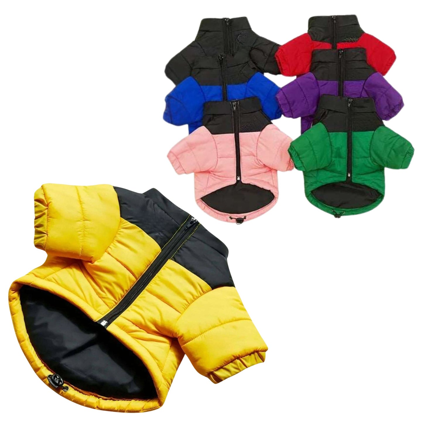 Yellow Warm Stylish Dog Windproof Snow Cold Weather Coats Jackets for Puppies Small Medium Large Dogs TRENDYPET'S ZONE