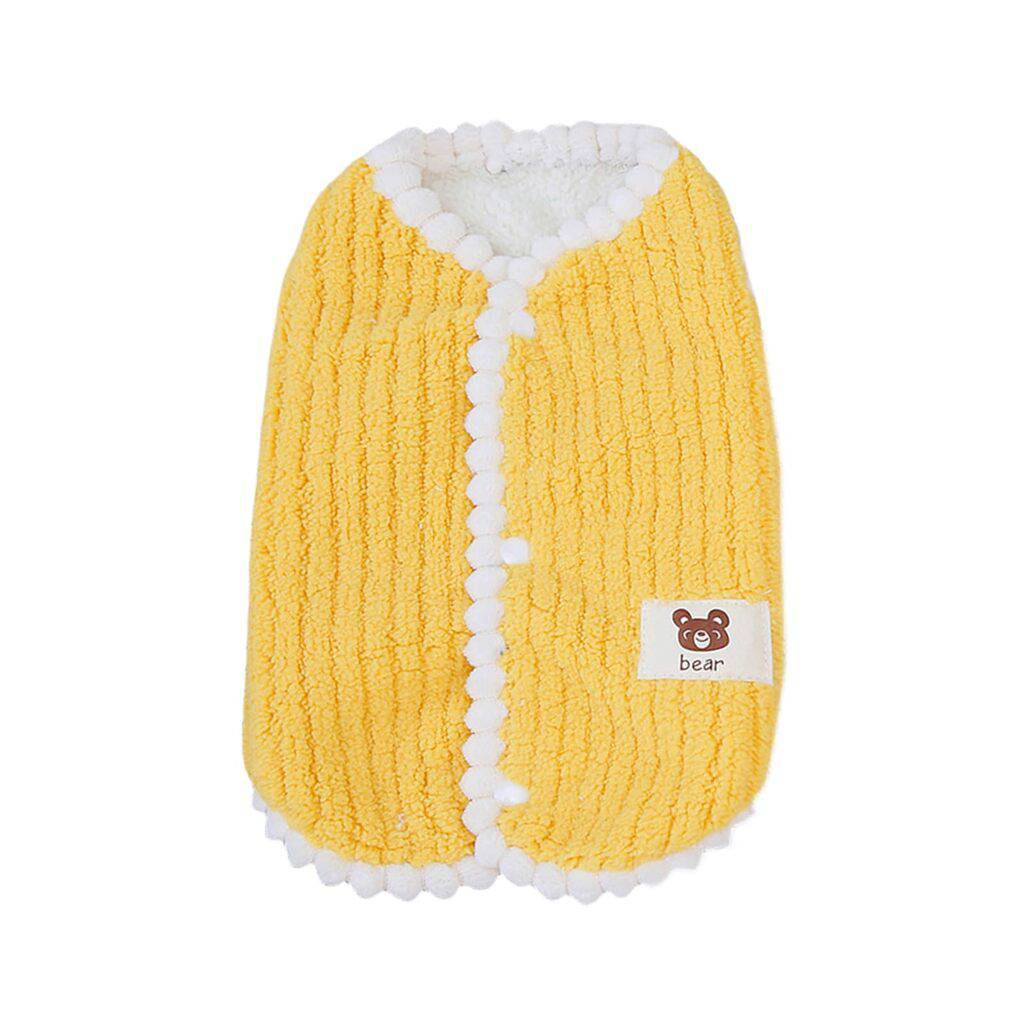 Yellow Winter Warm Apparel Soft Dog Cat Sweater Vest Coat TRENDYPET'S ZONE